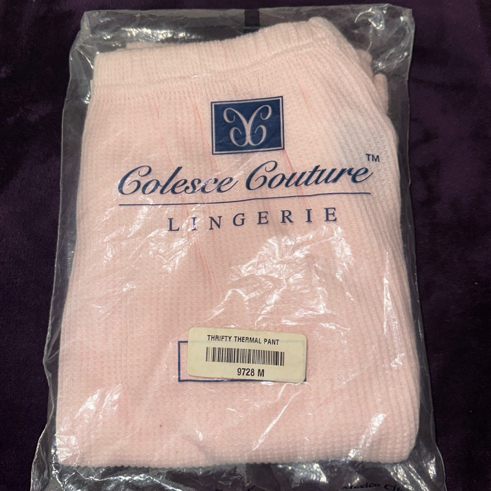 Colesce Couture Thrifty Thermal Pant Pale Pink Size Medium New In Original Bag
